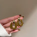 Wholesale 926 Needle Alloy Geometric Irregular Earrings JDC-ES-BY125 Earrings 宝钰 brown Wholesale Jewelry JoyasDeChina Joyas De China