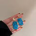 Wholesale 926 needle alloy irregular blue earrings JDC-ES-BY144 Earrings 宝钰 blue Wholesale Jewelry JoyasDeChina Joyas De China