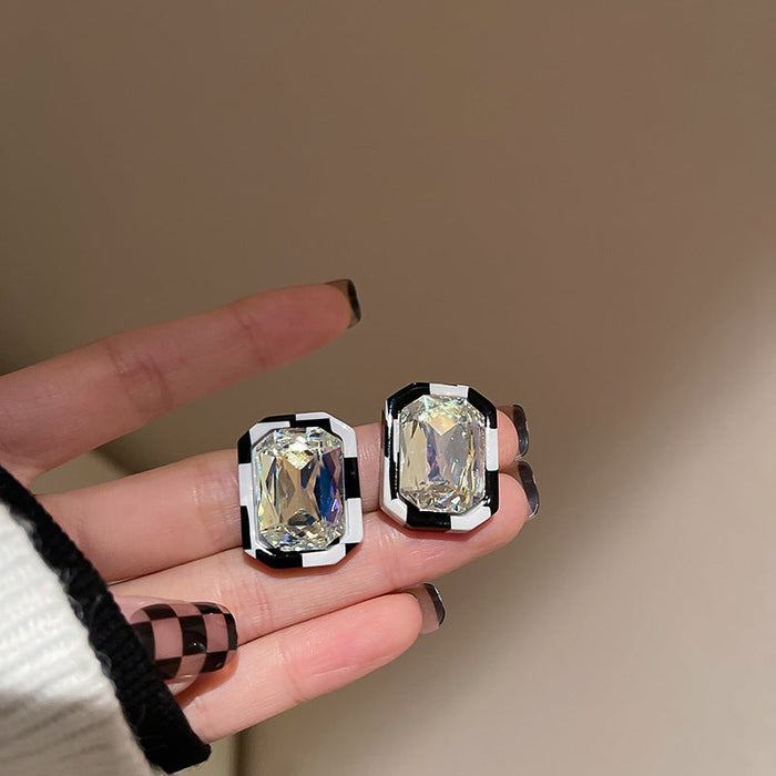 Wholesale 926 Needle Alloy Rhinestone Earrings JDC-ES-BY100 Earrings 宝钰 rectangle Wholesale Jewelry JoyasDeChina Joyas De China