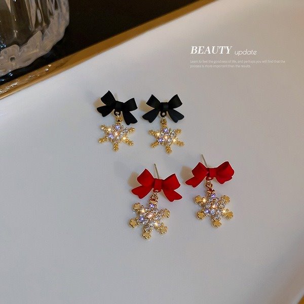 Wholesale 926 Needle Alloy Zircon Snowflake Earrings JDC-ES-BY131 Earrings 宝钰 Wholesale Jewelry JoyasDeChina Joyas De China