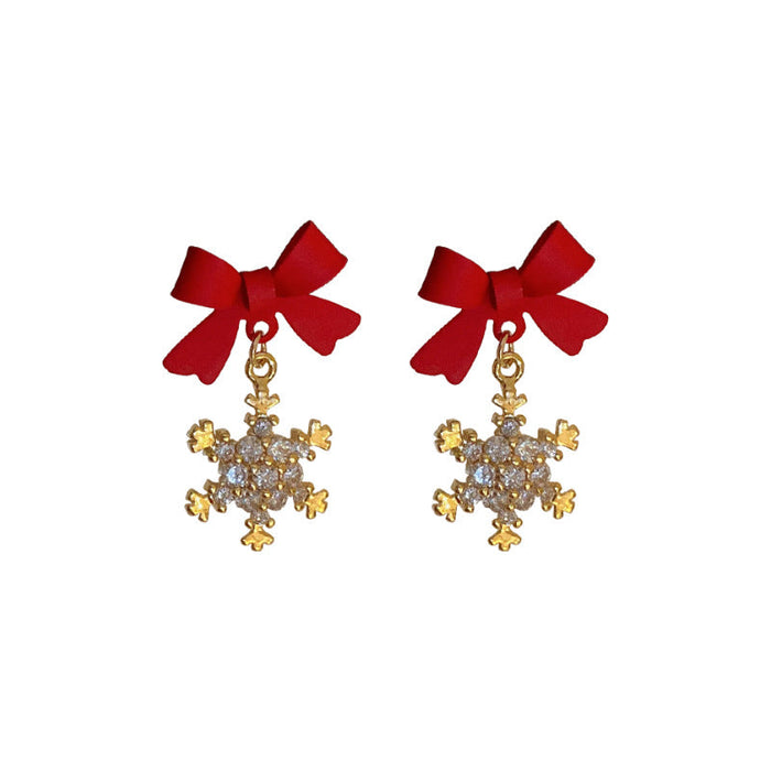 Wholesale 926 Needle Alloy Zircon Snowflake Earrings JDC-ES-BY131 Earrings 宝钰 Wholesale Jewelry JoyasDeChina Joyas De China