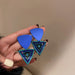 Wholesale 926 Needle Blue Alloy Rhinestone Earrings JDC-ES-BY095 Earrings 宝钰 blue Wholesale Jewelry JoyasDeChina Joyas De China