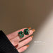 Wholesale 926 Needle Check Alloy Earrings JDC-ES-BY079 Earrings 宝钰 green Wholesale Jewelry JoyasDeChina Joyas De China