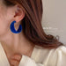 Wholesale 926 Needle Flocking C Shape Alloy Earrings JDC-ES-BY097 Earrings 宝钰 Wholesale Jewelry JoyasDeChina Joyas De China