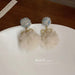 Wholesale 926 Needle Pearl Bow Hair Ball Alloy Earrings JDC-ES-BY093 Earrings 宝钰 Wholesale Jewelry JoyasDeChina Joyas De China