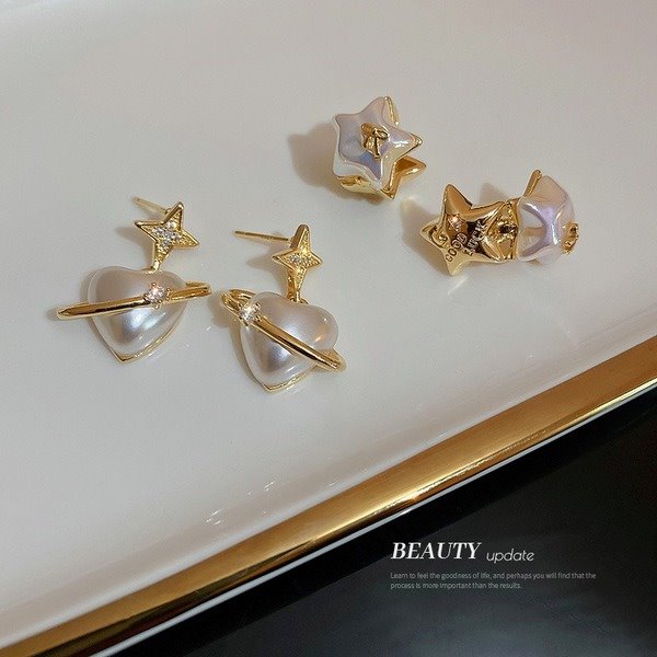 Wholesale 926 Needle Zircon Pearl Alloy Earrings JDC-ES-BY124 Earrings 宝钰 Wholesale Jewelry JoyasDeChina Joyas De China