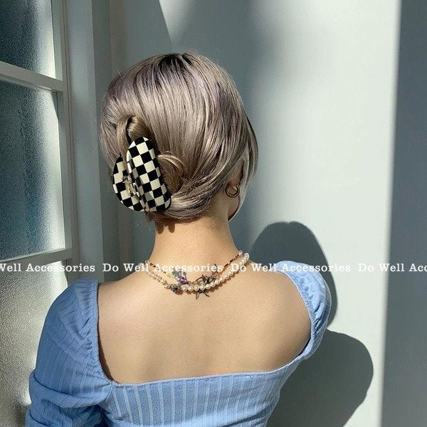 Wholesale Acetate Checkerboard Hair clips JDC-HC-Dduow003 Hair Clips 朵薇 Wholesale Jewelry JoyasDeChina Joyas De China
