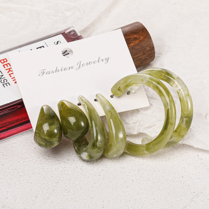 Wholesale Acetate Plate Earrings Letter Alloy Earrings JDC-ES-F006 Earrings 韩之尚 Wholesale Jewelry JoyasDeChina Joyas De China