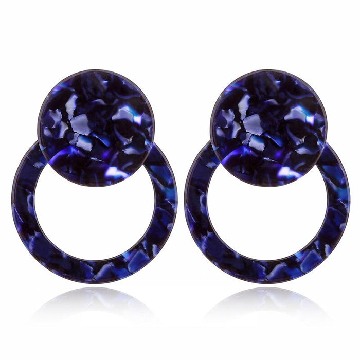 Wholesale Acrylic acetate geometric earrings JDC-ES-ZhanY012 Earrings 展言 Blue Wholesale Jewelry JoyasDeChina Joyas De China