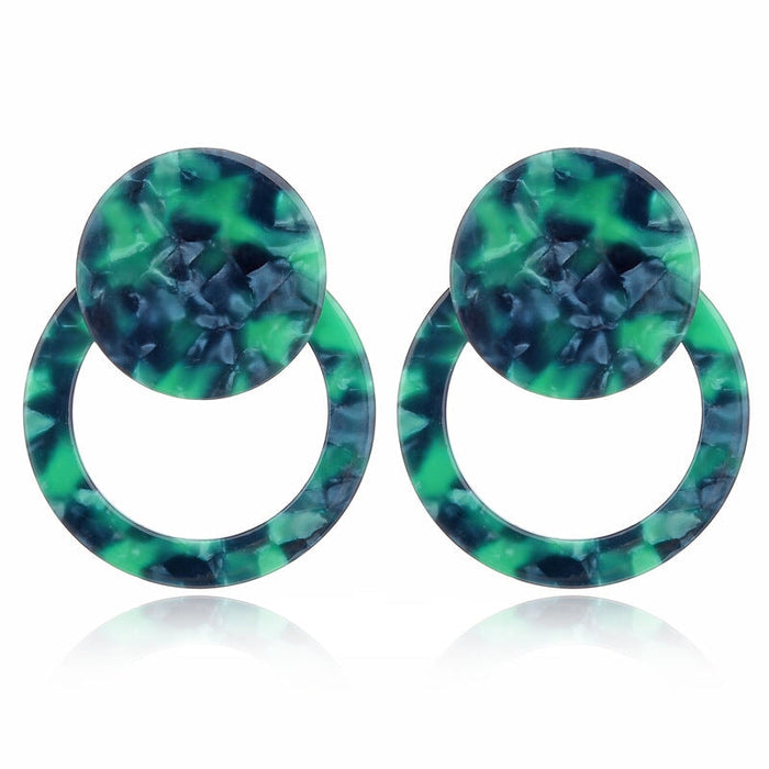 Wholesale Acrylic acetate geometric earrings JDC-ES-ZhanY012 Earrings 展言 Green Wholesale Jewelry JoyasDeChina Joyas De China