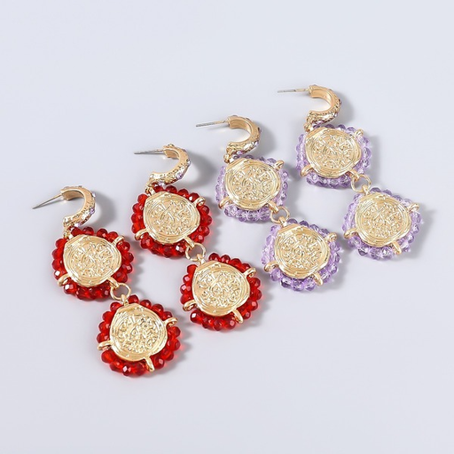 Wholesale Acrylic Alloy Flower Pattern Earrings JDC-ES-JL625colored rhinestones Earrings JoyasDeChina Wholesale Jewelry JoyasDeChina Joyas De China