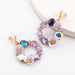Wholesale acrylic and diamond resin flower alloy earrings JDC-ES-JL049 Earrings JoyasDeChina purple color Wholesale Jewelry JoyasDeChina Joyas De China
