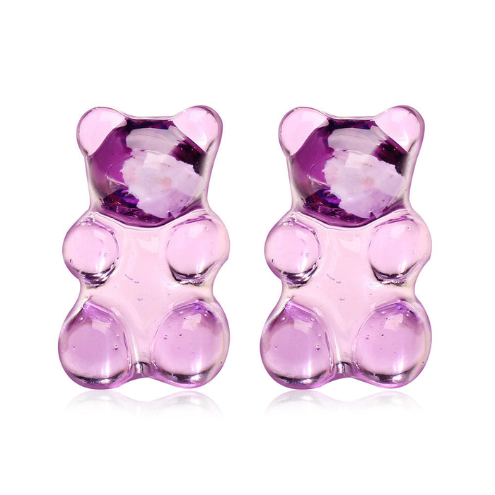 Wholesale acrylic bear candy-colored earrings JDC-ES-F276 earrings JoyasDeChina C16-02-75 Wholesale Jewelry JoyasDeChina Joyas De China
