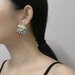 Wholesale acrylic black and white checkerboard metal earrings JDC-ES-NT001 Earrings JoyasDeChina Wholesale Jewelry JoyasDeChina Joyas De China