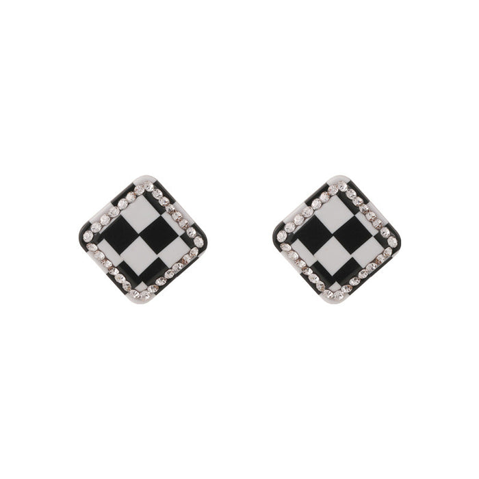 Wholesale Acrylic black and white chessboard Earrings JDC-ES-MS163 Earrings JoyasDeChina Wholesale Jewelry JoyasDeChina Joyas De China