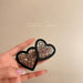 Wholesale acrylic black Love Earrings JDC-ES-BY-105 Earrings 宝钰 Wholesale Jewelry JoyasDeChina Joyas De China