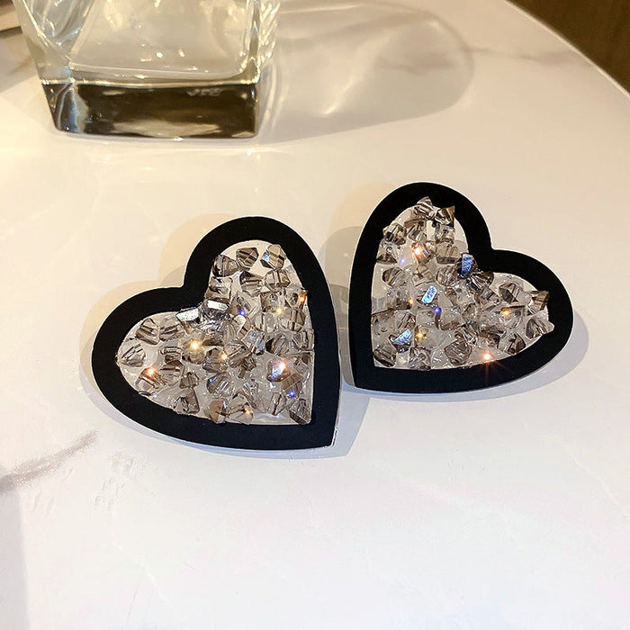 Wholesale acrylic black Love Earrings JDC-ES-BY-105 Earrings 宝钰 black Wholesale Jewelry JoyasDeChina Joyas De China