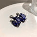 Wholesale acrylic blue C-shaped Earrings JDC-ES-BY013 Earrings 宝钰 Wholesale Jewelry JoyasDeChina Joyas De China