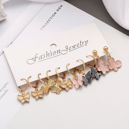 Wholesale Acrylic Butterfly Alloy Earrings Set JDC-ES-F612 Earrings 韩之尚 Wholesale Jewelry JoyasDeChina Joyas De China