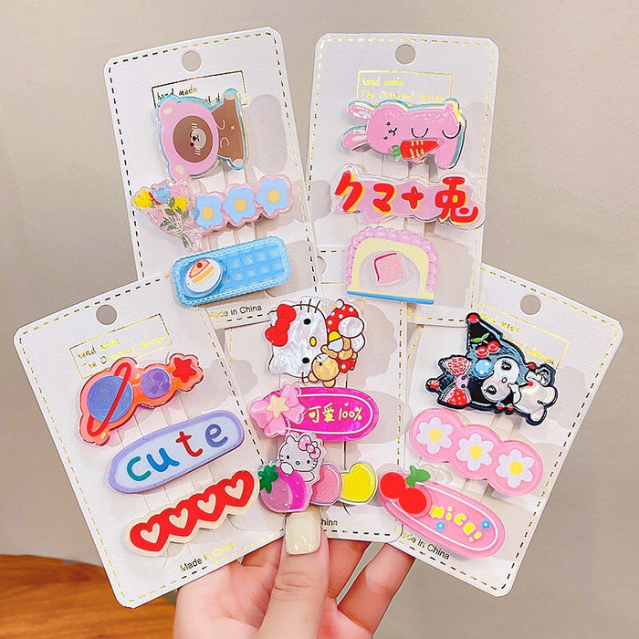 Wholesale Acrylic Cartoon Kids Hair Clip Set (F)JDC-HC-GSHX101 Hair Clips 恒曦 Wholesale Jewelry JoyasDeChina Joyas De China