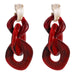 Wholesale Acrylic Chain Earrings JDC-ES-BenD001 Earrings 本笃 red Wholesale Jewelry JoyasDeChina Joyas De China