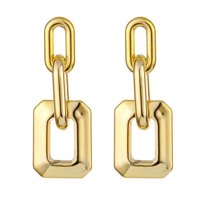 Wholesale Acrylic Chain Earrings JDC-ES-XC330 Earrings 夏晨 gold Wholesale Jewelry JoyasDeChina Joyas De China