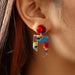 Wholesale acrylic color earrings JDC-ES-NZ050 Earrings 奈珠 Wholesale Jewelry JoyasDeChina Joyas De China