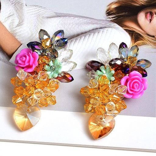 Bulk Jewelry Wholesale acrylic colorful flower earrings JDC-ES-SK007 Wholesale factory from China YIWU China