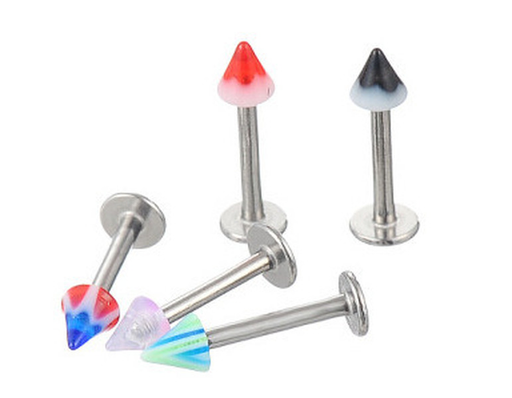 Wholesale acrylic conical lip nail stainless steel round nose nail JDC-LS-LX011 Piercings JoyasDeChina Wholesale Jewelry JoyasDeChina Joyas De China