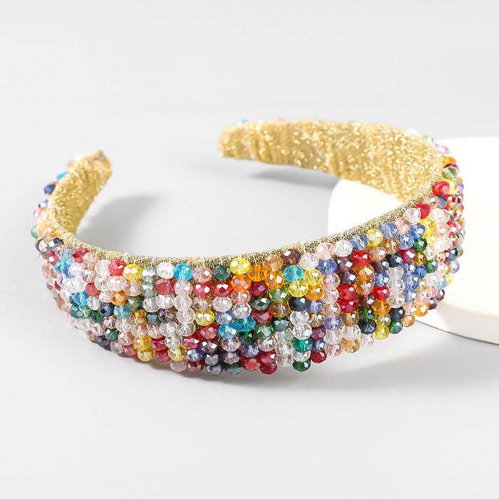 Wholesale acrylic fabric colorful beads headband JDC-HD-JL064 Headband 氿乐 color Wholesale Jewelry JoyasDeChina Joyas De China