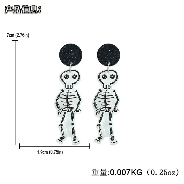Wholesale acrylic graffiti skeleton Earrings JDC-ES-JQ097 Earrings JoyasDeChina Wholesale Jewelry JoyasDeChina Joyas De China