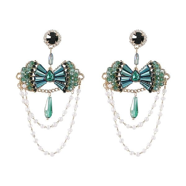 Wholesale Acrylic imitation pearl bow earrings women JDC-ES-JL714 Earrings 氿乐 Wholesale Jewelry JoyasDeChina Joyas De China