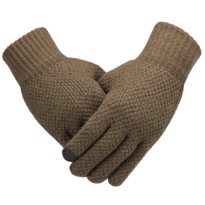 Wholesale Acrylic Knitted Men's Gloves JDC-GS-FanP001 Gloves 梵普 brown one size Wholesale Jewelry JoyasDeChina Joyas De China