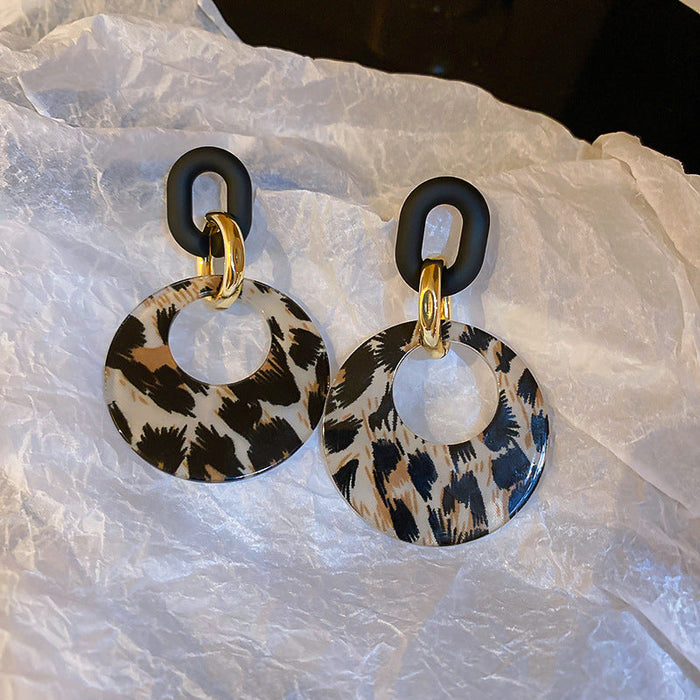 Wholesale acrylic leopard geometric Circle Earrings JDC-ES-BY-076 Earrings 宝钰 1 Wholesale Jewelry JoyasDeChina Joyas De China