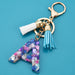 Wholesale acrylic letter color tassel keychains JDC-KC-WAN008 Keychains 沃安 Wholesale Jewelry JoyasDeChina Joyas De China
