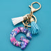 Wholesale acrylic letter color tassel keychains JDC-KC-WAN008 Keychains 沃安 F Wholesale Jewelry JoyasDeChina Joyas De China
