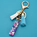 Wholesale acrylic letter color tassel keychains JDC-KC-WAN008 Keychains 沃安 H Wholesale Jewelry JoyasDeChina Joyas De China