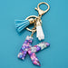 Wholesale acrylic letter color tassel keychains JDC-KC-WAN008 Keychains 沃安 J Wholesale Jewelry JoyasDeChina Joyas De China