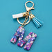 Wholesale acrylic letter color tassel keychains JDC-KC-WAN008 Keychains 沃安 L Wholesale Jewelry JoyasDeChina Joyas De China