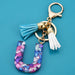 Wholesale acrylic letter color tassel keychains JDC-KC-WAN008 Keychains 沃安 T Wholesale Jewelry JoyasDeChina Joyas De China