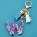 Wholesale acrylic letter color tassel keychains JDC-KC-WAN008 Keychains 沃安 V Wholesale Jewelry JoyasDeChina Joyas De China
