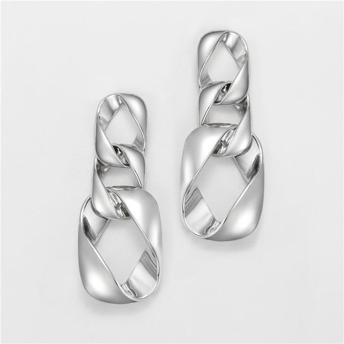 Wholesale Acrylic long thick chain earrings JDC-ES-E008 Earrings 奈珠 silver Wholesale Jewelry JoyasDeChina Joyas De China