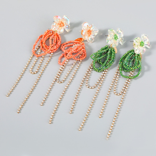 Wholesale acrylic resin flower Tassel Earrings JDC-ES-JL501 Earrings JoyasDeChina Wholesale Jewelry JoyasDeChina Joyas De China