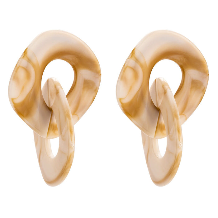 Wholesale Acrylic Resin Leopard Print Alloy Earrings JDC-ES-XC344 Earrings 夏晨 beige Wholesale Jewelry JoyasDeChina Joyas De China