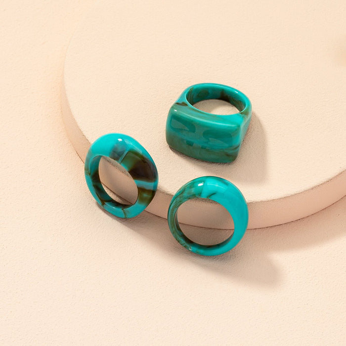 Bulk Jewelry Wholesale acrylic resin ring set JDC-RS-AYN010 Wholesale factory from China YIWU China