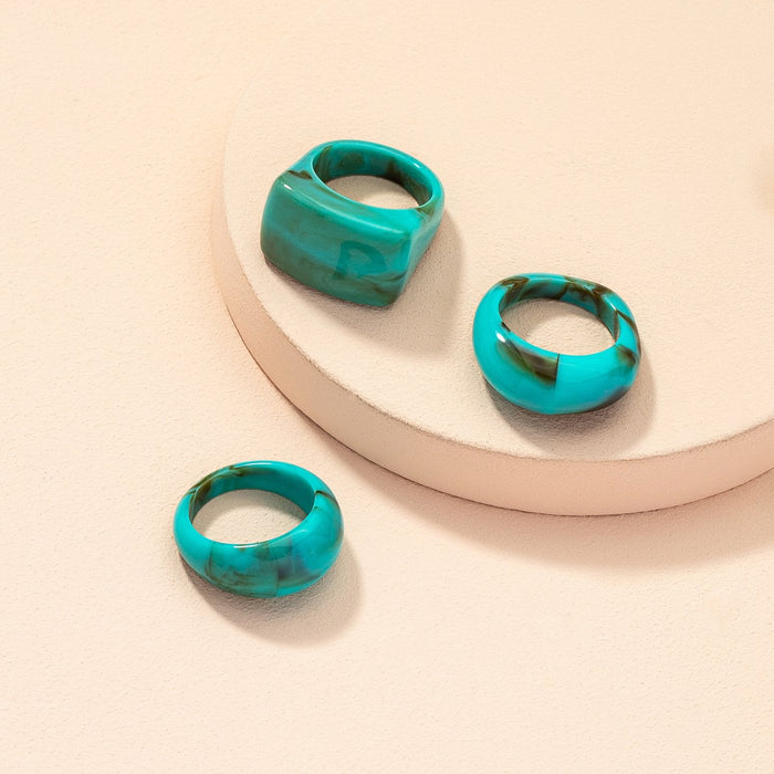 Bulk Jewelry Wholesale acrylic resin ring set JDC-RS-AYN010 Wholesale factory from China YIWU China