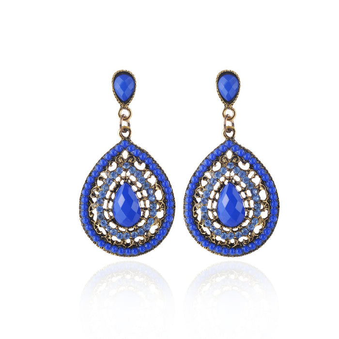 Wholesale Acrylic Rhinestone Alloy Earrings JDC-ES-Chuangj001 Earrings 创爵 blue Wholesale Jewelry JoyasDeChina Joyas De China