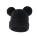 Wholesale acrylic solid color double ball children's hat JDC-FH-XB-018 FashionHat 小贝 black Wholesale Jewelry JoyasDeChina Joyas De China