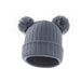 Wholesale acrylic solid color double ball children's hat JDC-FH-XB-018 FashionHat 小贝 grey Wholesale Jewelry JoyasDeChina Joyas De China