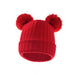 Wholesale acrylic solid color double ball children's hat JDC-FH-XB-018 FashionHat 小贝 red Wholesale Jewelry JoyasDeChina Joyas De China